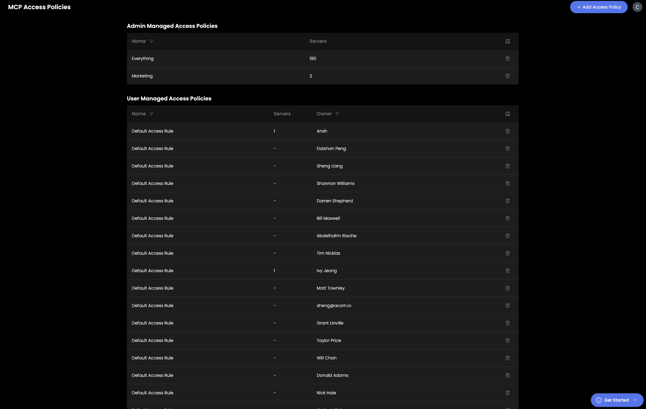 Set Access Policies